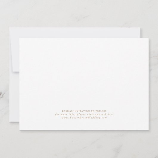 Elegantes Gold Script 4 FotoCollage Save the Date (Rückseite)