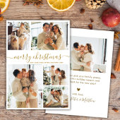 Elegantes Gold Script 5 Foto Collage Weihnachten