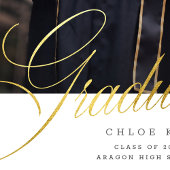 Elegantes Gold Script Arch Abschluss Foto Ankündigung