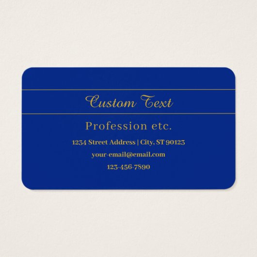 Elegantes Gold-Script auf Navy Blue Background (Rückseite)