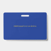 Elegantes Gold-Script auf Navy Blue Background Ausweis (Back)