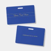 Elegantes Gold-Script auf Navy Blue Background Ausweis (Front & Back)