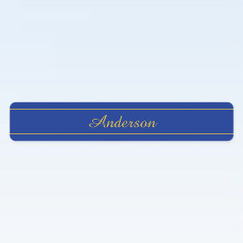 Elegantes Gold-Script auf Navy Blue Background Etiketten