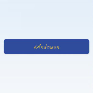 Elegantes Gold-Script auf Navy Blue Background Etiketten