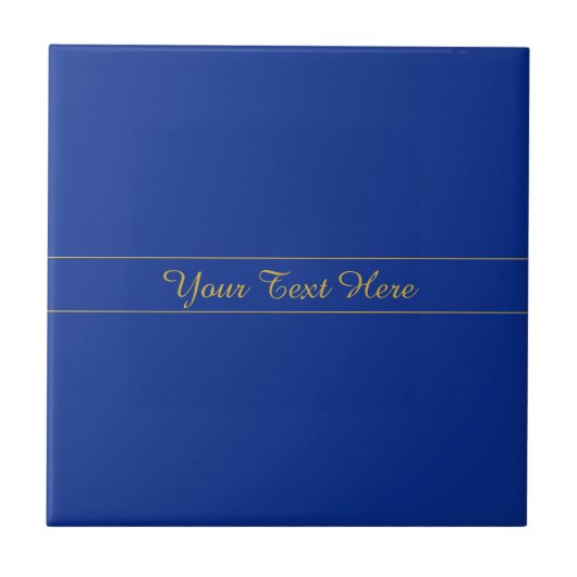 Elegantes Gold-Script auf Navy Blue Background Fliese (Vorderseite)