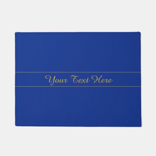 Elegantes Gold-Script auf Navy Blue Background Fußmatte (Vorderseite)