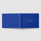 Elegantes Gold-Script auf Navy Blue Background Gästebuch (Voll)