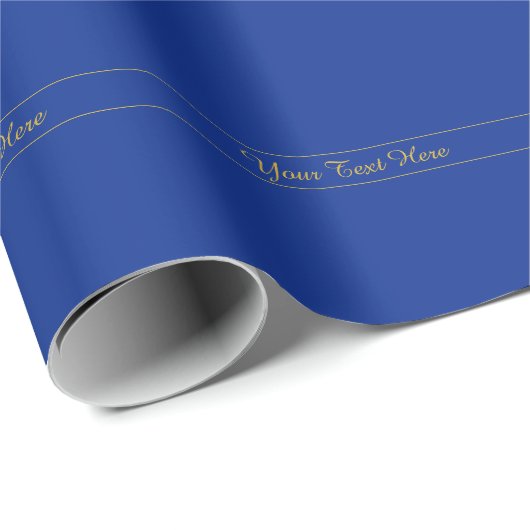 Elegantes Gold-Script auf Navy Blue Background Geschenkpapier (Rolleneckpunkt)