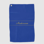 Elegantes Gold-Script auf Navy Blue Background Golfhandtuch (Vorderseite)
