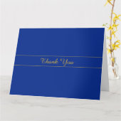 Elegantes Gold-Script auf Navy Blue Background Karte (Gelbe Blume)