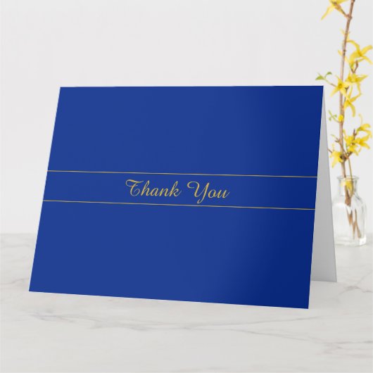 Elegantes Gold-Script auf Navy Blue Background Karte (Gelbe Blume)