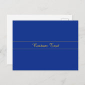 Elegantes Gold-Script auf Navy Blue Background Postkarte (Vorne/Hinten)