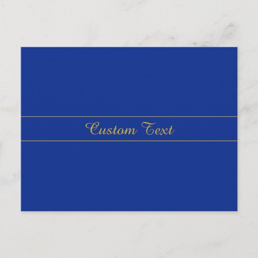 Elegantes Gold-Script auf Navy Blue Background Postkarte (Vorderseite)