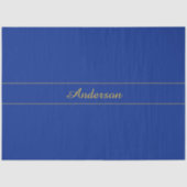 Elegantes Gold-Script auf Navy Blue Background Seidenpapier (Vorderseite)