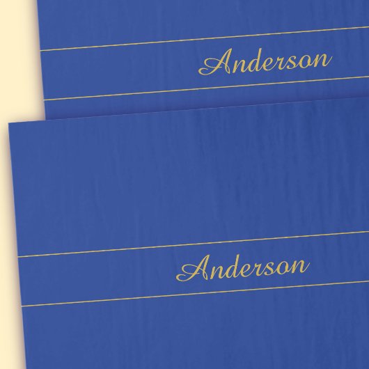Elegantes Gold-Script auf Navy Blue Background Seidenpapier