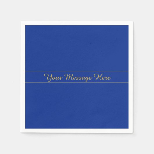 Elegantes Gold-Script auf Navy Blue Background Serviette (Vorderseite)