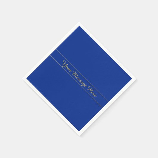 Elegantes Gold-Script auf Navy Blue Background Serviette (Ecke)