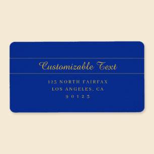 Elegantes Gold-Script auf Navy Blue-Rücksendeadres Adressaufkleber