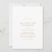 Elegantes Gold Script Bachelorette Weekend Einladung (Vorderseite)