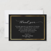 Elegantes Gold-Script-Beileid Danke-Karte Dankeskarte (Vorderseite)