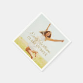 Elegantes Gold Script Custom 2025 Abschluss Foto Serviette (Ecke)