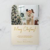 Elegantes Gold Script Custom Foto Weihnachten (Innenseite)
