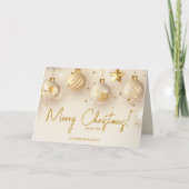 Elegantes Gold Script Custom Foto Weihnachten (Vorderseite)