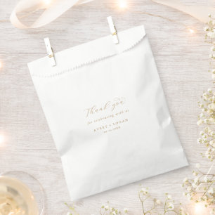 Elegantes Gold Script Dankeschön Gastgeschenk Hoch Geschenktütchen
