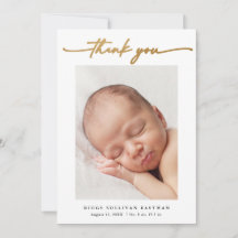 Elegantes Gold Script Foto Baby