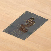 Elegantes Gold Script Foto Hochzeit Acryleinladungen (Ablage )
