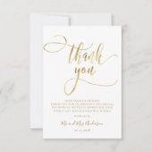 Elegantes Gold Script Foto Hochzeit Dankeschön Kar Dankeskarte (Vorderseite)