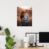 Elegantes Gold Script Foto Hochzeit Willkommen Poster (Heimbüro)