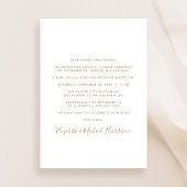 Elegantes Gold Script Foto Hochzeitsempfang Einladung