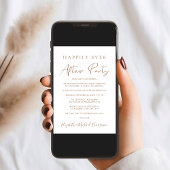 Elegantes Gold Script Foto Hochzeitsempfang Einladung