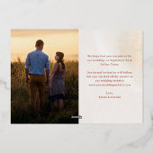 Elegantes Gold-Script | Foto Overlay Save the Date Folieneinladung (Rückseite)