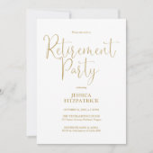 Elegantes Gold Script Foto Retirement Party Einladung (Vorderseite)