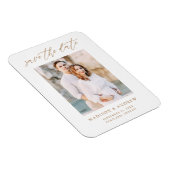 Elegantes Gold Script-Foto Save the Date Magnet (Rechte Seite)
