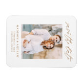 Elegantes Gold Script-Foto Save the Date Magnet (Horizontal)