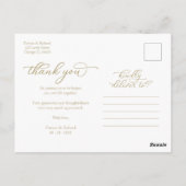 Elegantes Gold Script Foto Vielen Dank Postcard Postkarte (Rückseite)