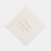 Elegantes Gold Script "Frohe Weihnachten" Serviette (Ecke)