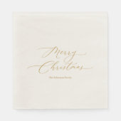 Elegantes Gold Script "Frohe Weihnachten" Serviette (Vorderseite)