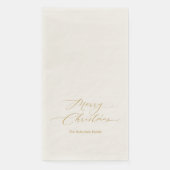 Elegantes Gold Script "Frohe Weihnachten" Serviette (Vorderseite)