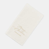Elegantes Gold Script "Frohe Weihnachten" Serviette (Ecke)