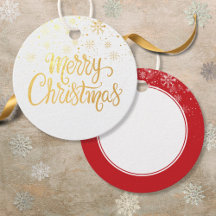 Elegantes Gold Script Frohe Weihnachtsschneeflocke