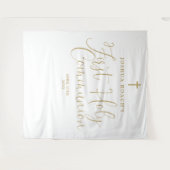 Elegantes Gold Script Hintergrund Wandteppich (Vorderseite (Horizontal))