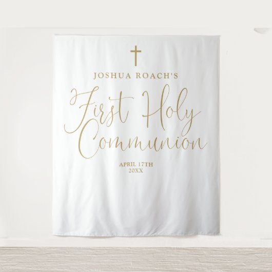 Elegantes Gold Script Hintergrund Wandteppich (Vorderseite)