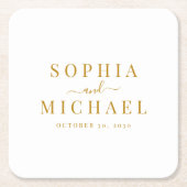 Elegantes Gold Script Hochzeit Probe Dinner Rechteckiger Pappuntersetzer (Vorderseite)