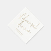 Elegantes Gold Script Hochzeit Probe Dinner Serviette (Ecke)