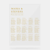 Elegantes Gold Script Hochzeitstisch-Seekarte Acrylschild (Vorderseite)