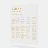 Elegantes Gold Script Hochzeitstisch-Seekarte Acrylschild (Winkel)